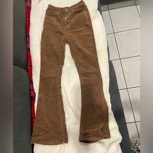 Brown bell bottom pants